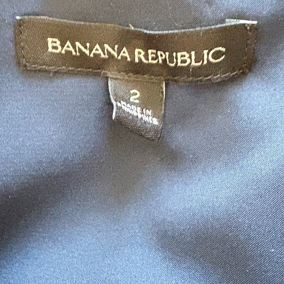 Banana Republic Navy Dress with White Floral Design SZ 2 - Picture 8 of 9